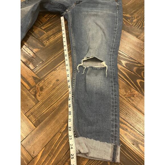H&M &Denim Jeans Skinny High Waist Ankle Women 33 Plus Size Distressed Raw Hem - Picture 5 of 13